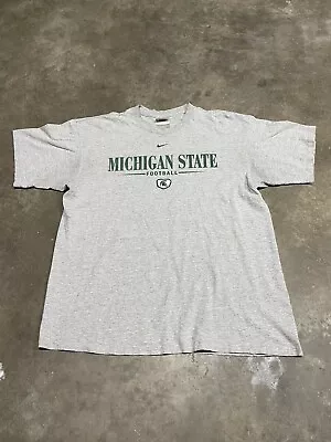 Vintage Nike Team Michigan State Football Center Check Shirt Large (21.5x25.5) • $25