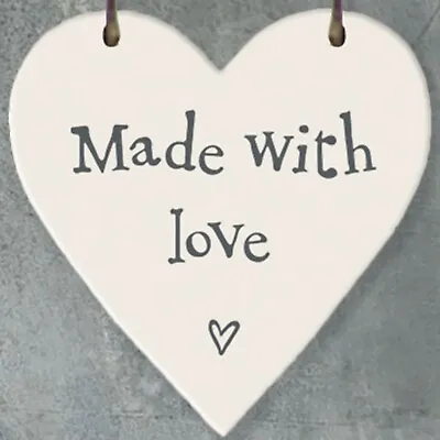 £2.25 • Buy Made With Love Small Wooden Heart Tag 3cm Gift Mini Hanging Sign Craft Present