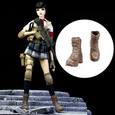 1/6 Scale Female Shoes Combat Boots For 12  Figure Body Hot Toys Phicen Cy Girls • £6.99