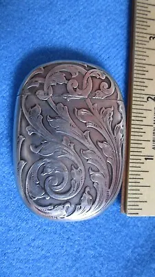 $82 • Buy Antique Sterling Mkd. Match Safe, With Griffins Very Ornate