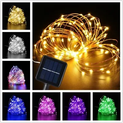 LED Solar String Lights 5/10/20M Waterproof Copper Wire Fairy Outdoor Garden • £8.39