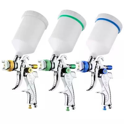 $26.98 • Buy 1.4MM 1.7 2.0MM Nozzle HVLP Auto Paint Air Spray Gun Kit Gravity Feed Car Primer