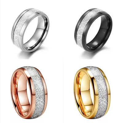 Mens&Women Stainless Steel Rings Anti-grain Stone Ring Couple Ring Jewelry Gifts • $1.87