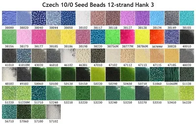 Czech 10/0 Preciosa Rocaille Glass Seed Beads 12-strand Hanks 3 • $3.37