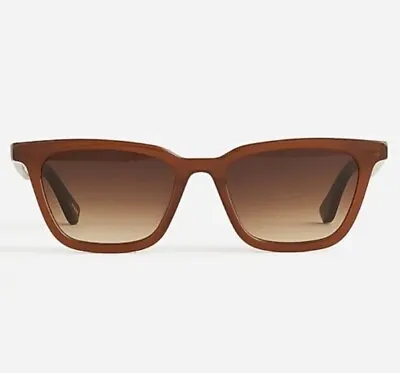 J Crew Oversized Angular Sunglasses In Brown Ombre With Pouch - Sz LARGE / WIDE • $49.99