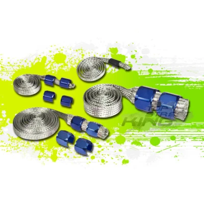 $28 • Buy Stainless Steel Braided Hose Cover/sleeve Engine/vacuum/heater/fuel Line Blue
