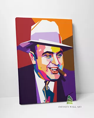 Al Capone Canvas Art Wall Art Mafia Gangster Pop Art Picture Print Decor -E203 • £59.81