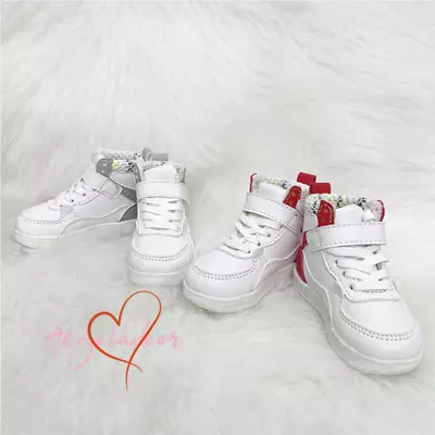 1/4 1/3 UncleSSDF BJD Shoes Doll Sports Board Shoes Sneakers Magic Tape Red/Gray • $22.50