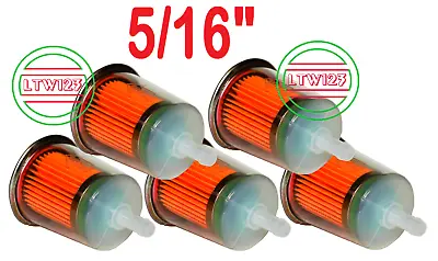 $12.95 • Buy (5) 5/16  Gas/Fuel Filter INDUSTRIAL HIGH PERFORMANCE UNIVERSAL INLINE   L 4 