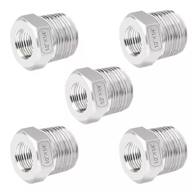 Quickun Stainless Steel Reducing Hex Bushing 1/2  Male NPT To 1/4  Female NP... • $12.25