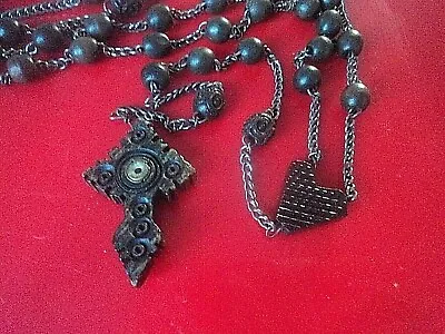 Vintage Rosary Beads & STANHOPE Crucifix C.1920/30s  9 CLEAR Photos Of  Lourdes  • £68.99