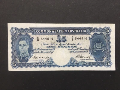 $21.50 • Buy 5 Pounds Coombs/Watt 1949 KGVI Nice  Banknote