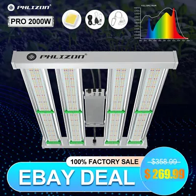 PHLIZON 2000W LED Grow Light Samsung Full Spectrum Commercial Grow Indoor Plants • $229.19