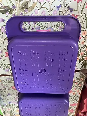 Euc Tupperware Vintage Alphabet Carry Case Lunch & Storage Box - Pink & Purple • $10