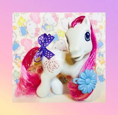 ❤️My Little Pony G3 MLP Star Swirl White Pink Tinsel Hair Sparkle Firework❤️ • $11