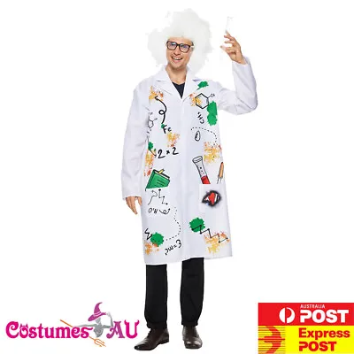 Mens Mad Scientist Costume Physicist Adult Science Chemistry Book Week Outfit • $24.60