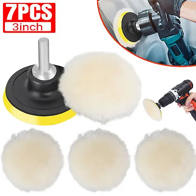 7PCS 3 Inch Car Buffing Pads Polishing For Drill Sponge Kit Waxing Foam Polisher • $10.98