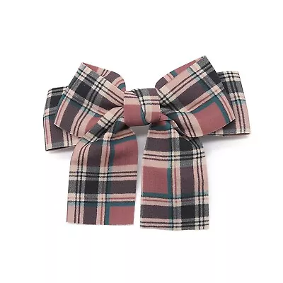 Brown Plaid Fabric Hair Barrette/ Bow • $16.99