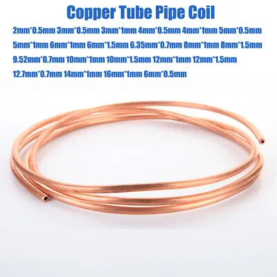 £2.14 • Buy 2/3/4/5/6/10/12/14/16mm Copper Tube Pipe Coil Tube/Plumbing/Microbore/Water/Gas