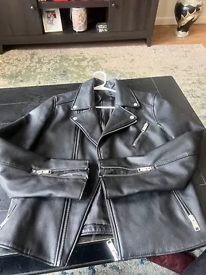 H&M Barely Used  Black Leather Jacket-Size M • $30