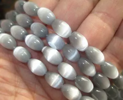  8x12mm Grey Mexican Opal Gemstone Rice Loose Beads##KH133  • $3.99