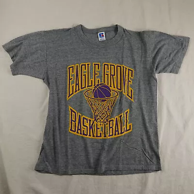 VINTAGE Russell Athletic Shirt Medium Gray Tri Blend Rayon Basketball Triblend • $50