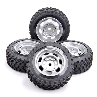 $14.83 • Buy 4Pcs Rally Tires&Wheel 12mm Hex For HPI HSP RC 1:10  Scale On Road Racing Car