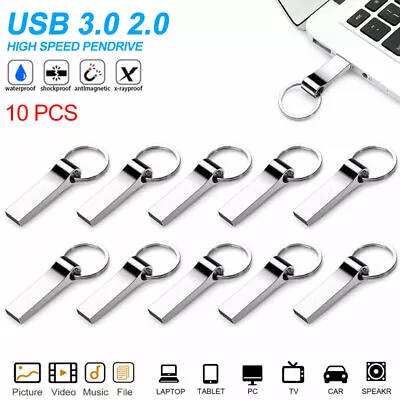 10 Pack USB 3.0 / 2.0 Flash Drive 64GB 32GB 16GB 8GB Memory Stick Thumb Pen Rive • $30.45