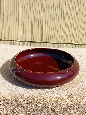 Vtg MCM Haeger Pottery Burgandy Gloss Bulb Bowl Succulent Planter 10 In • $16.99