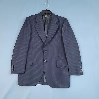 Donald Brooks Men Sport Coat Blazer Jacket Two Button Navy Blue Striped Size 40 • $39.19