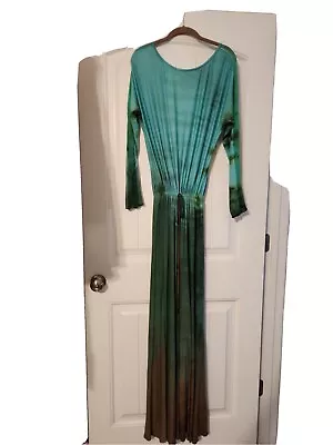 Michelle Jonas L/S Draw String Waist Maxi Dress Tie Dye Size Med MSRP $350 • $59.99