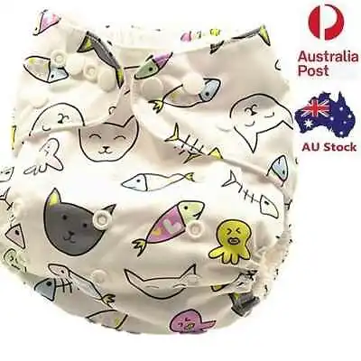 New Modern Cloth Nappy Adjustable Reusable FREE Insert MCN Nappies Nappy (D213) • $10.99
