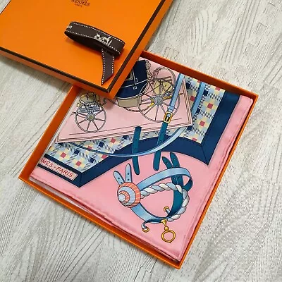 Unused W/box HERMES Carre 70 Les Voitures Nouvelles Silk Scarf 66cm 2024SS • $278