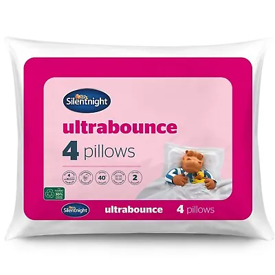 Silentnight Ultrabounce Pillows 4 Pack Bouncy Comfy Soft Support Pillow Hotel • £25.99
