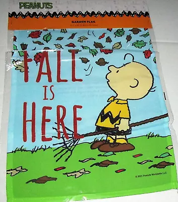 PEANUTS GARDEN FLAG 12.5 X 18   FALL IS HERE/CHARLIE BROWN • $22.49