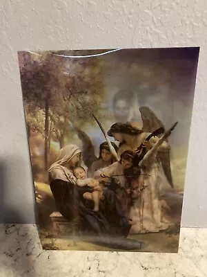 Vintage 3d Holographic Picture Angels-jesus With Children - No Frame Included • $20