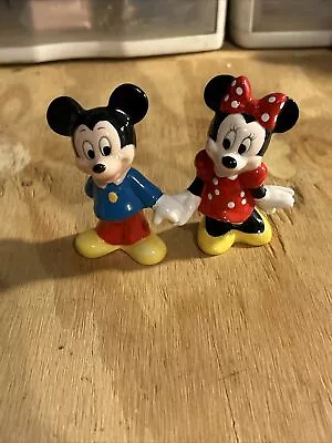 Disney Mickey Mouse And Minnie Mouse Ceramic Salt And Pepper Shaker Set • $20
