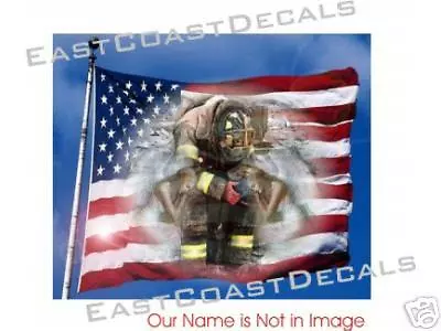 Firemen W Angel Flag WTC 911 Decal Firefighter Decals 9-11 NEW.  Never Forget • $5.95