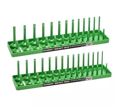 Hansen Global 3/8  Drive Socket Tray Holder Set Metric & SAE Standard Deep Green • $24.97