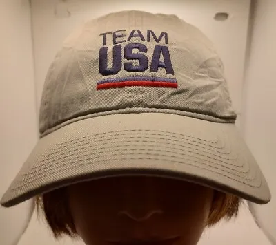 United States Olympic Team Apparel Khaki Adjustable Hat Cap TEAM USA EMBROIDERED • $12.99