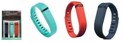 Fitbit Flex Accessory Wristbands/bracelets Set Of 3 Navy/aqua/red Bnib  • $29.99