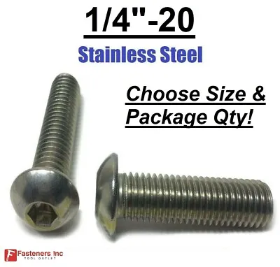 1/4-20 Button Head Socket Cap Screws Allen Bolts Hex Drive Stainless Steel 18-8 • $329.01