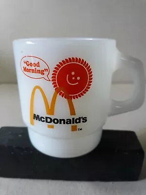 McDonalds Vintage Milk Glass Coffee Mug By Anchor Hocking Fire King Made In USA • $7.50