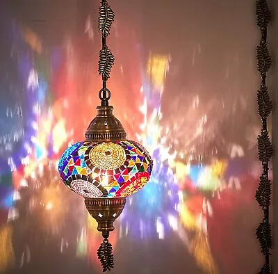 SWAG PLUG IN Turkish Moroccan Mosaic Ceiling Hanging Lamp Pendant Light Fixture • $54.90