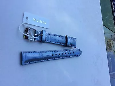 MEW MICHELE DECO 16mm PEARL GREY ALLIGATOR WATCH STRAP FRANCE $180 MS16AA010021 • $34.85