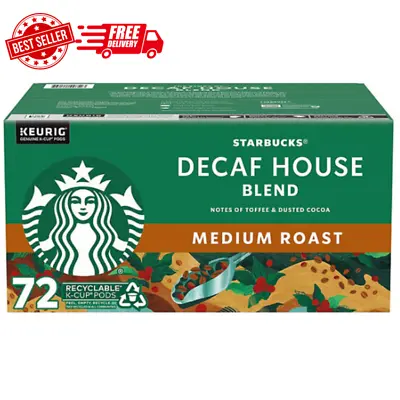 Starbucks Decaf Medium Roast K-Cups House Blend (72 Ct.) FREE SHIPPING • $52.42