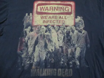 The Walking Dead  Shirt Adults 2XL Black Warning Halloween 2012 AMC • $11.89