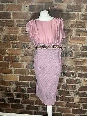 Damsel In A Dress  Pink/grey S'less Dress Label Size 18/ Fits Size 16 Approx Vgc • £28.95