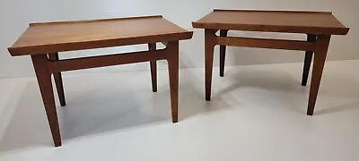 Mid-Century Finn Juhl Model 535 Danish Side Table Pair In Teak • £1995