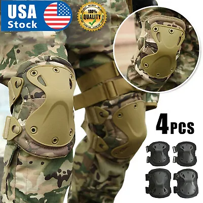 USA Tactical Military Army Elbow & Knee Pads Airsoft Paintball Sports Protection • $14.98